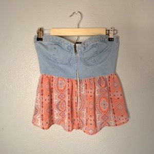 Rue 21 tube top Jean texture